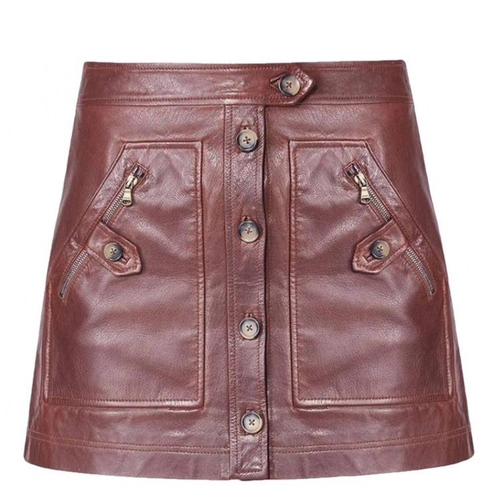 Veronica Beard Monroe Leather Skirt Size 2 NWT